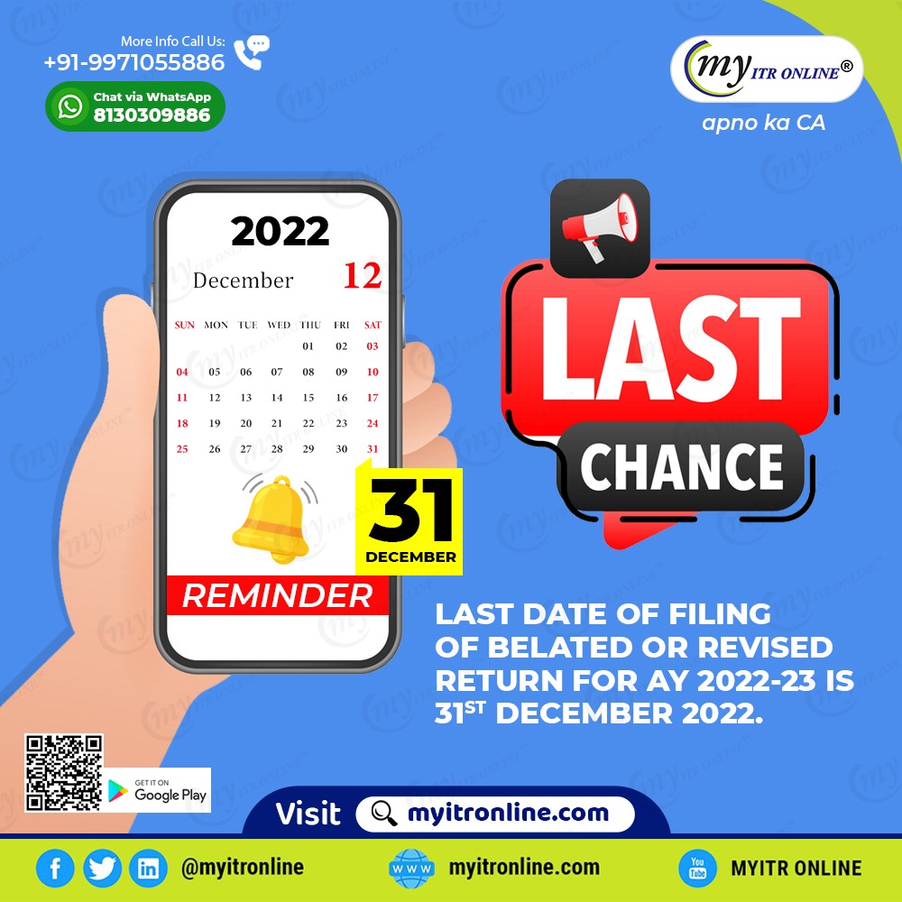 File Belated income tax return By the 31st of December 2022 Considering the notice & Penalties Myitronline latest news and updates